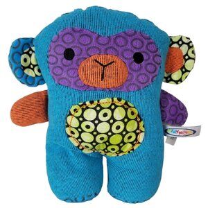 Mary Meyer Monkey Textured Plush 10" Corduroy Multicolored Diverse Stand Ikimono